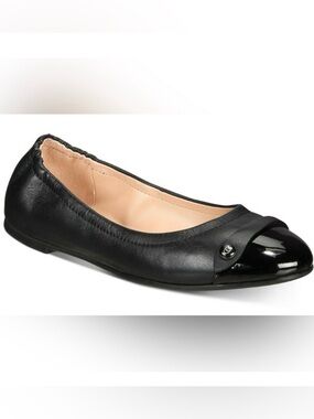 Classic Black Women's Ballet Flat with Patent Toe New Size 8